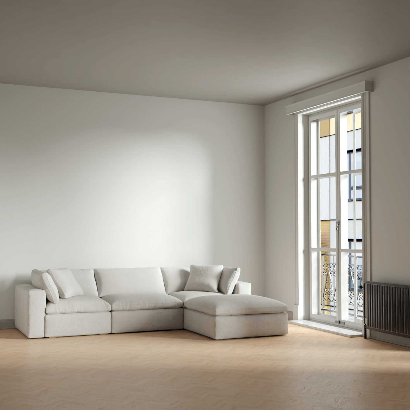 Ari three seater modular corner Sofa With Full Fabric Customisation