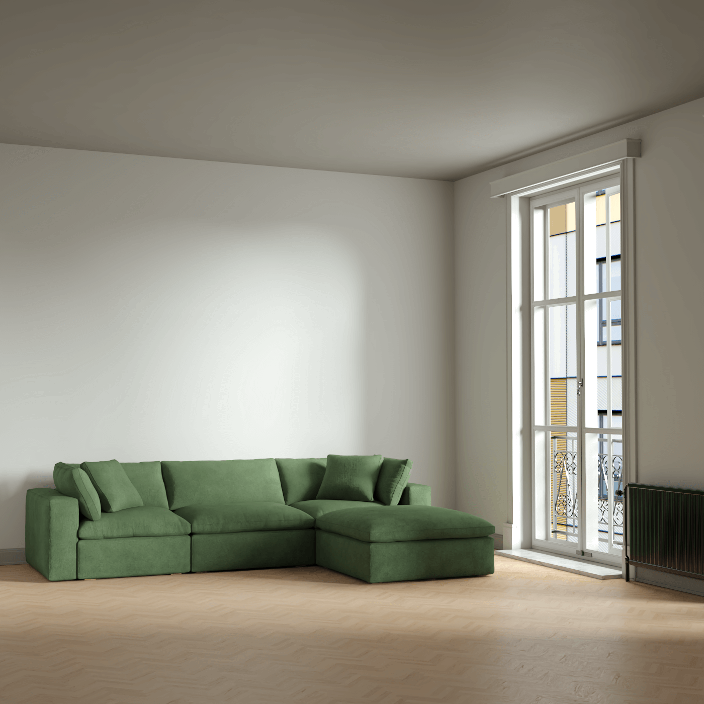 Ari three seater modular corner Sofa With Full Fabric Customisation