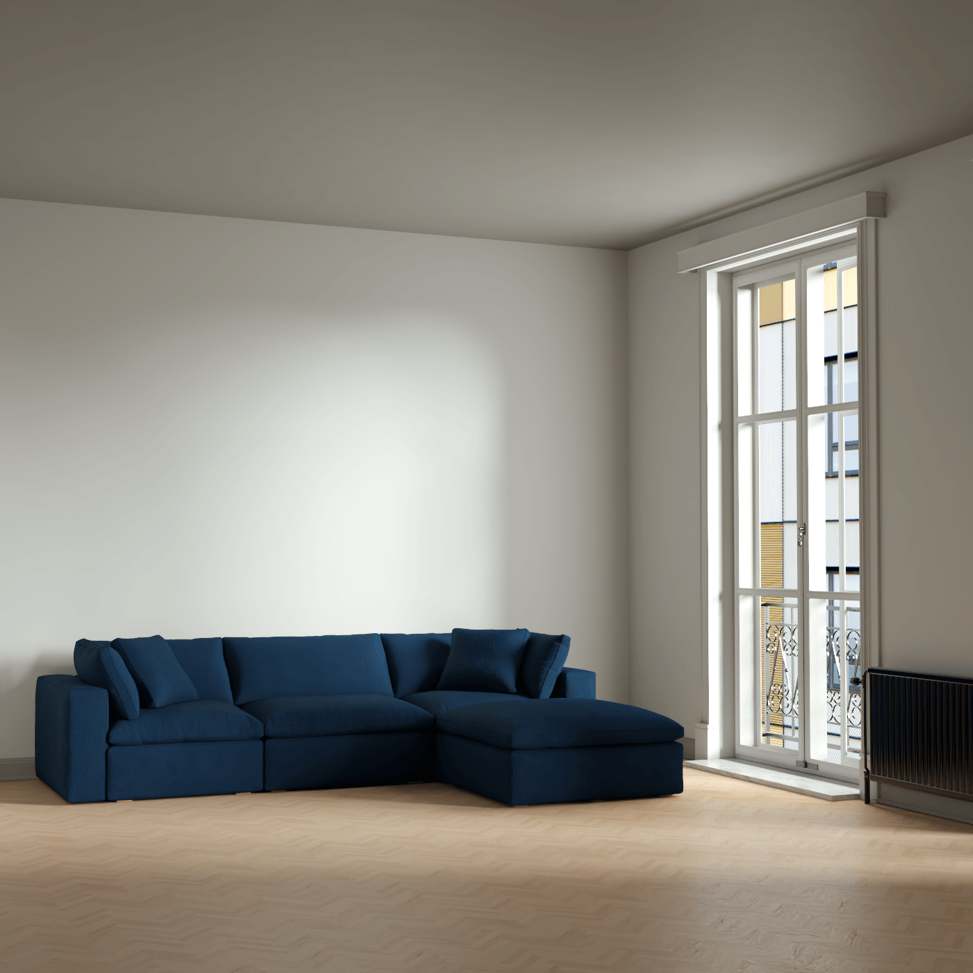 Ari three seater modular corner Sofa With Full Fabric Customisation