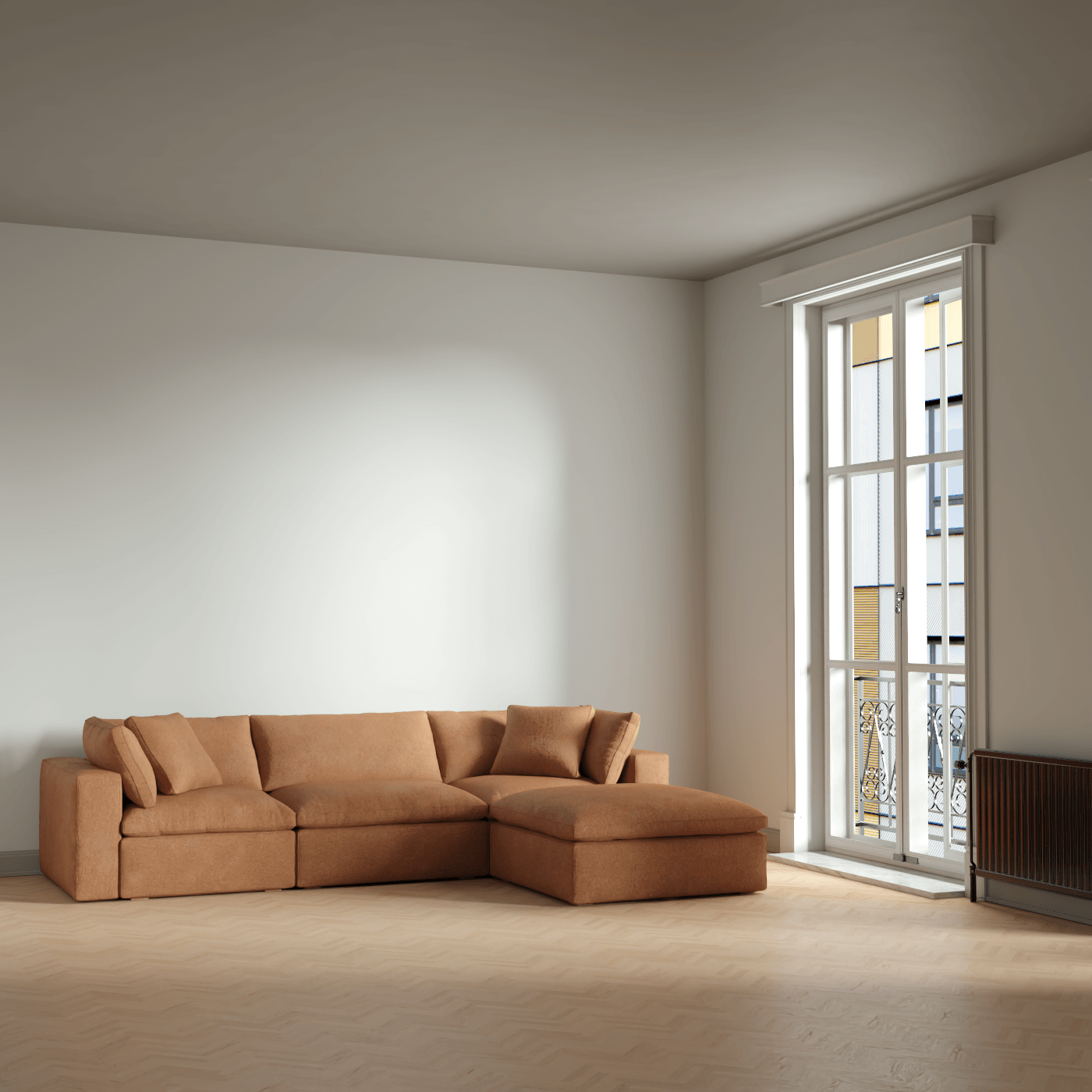 Ari three seater modular corner Sofa With Full Fabric Customisation