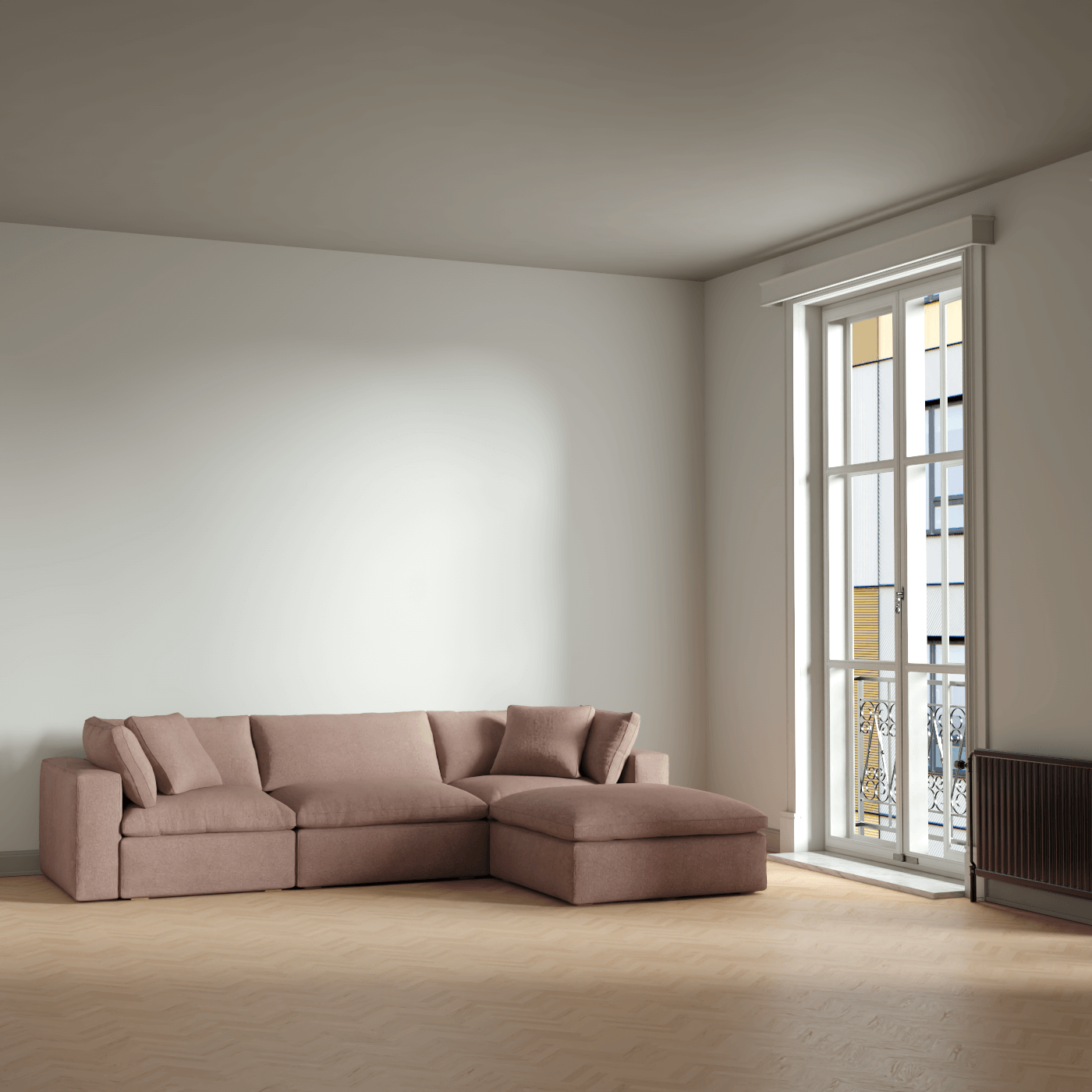 Ari three seater modular corner Sofa With Full Fabric Customisation