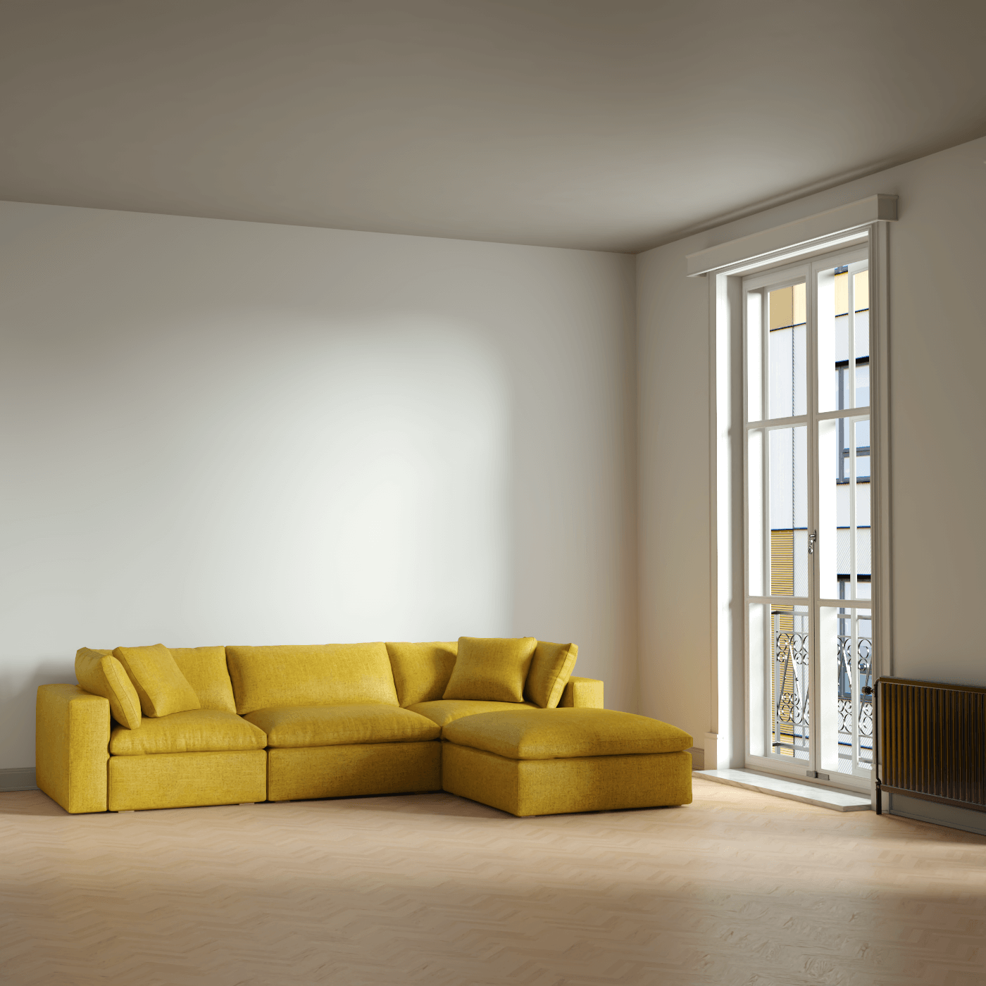 Ari three seater modular corner Sofa With Full Fabric Customisation