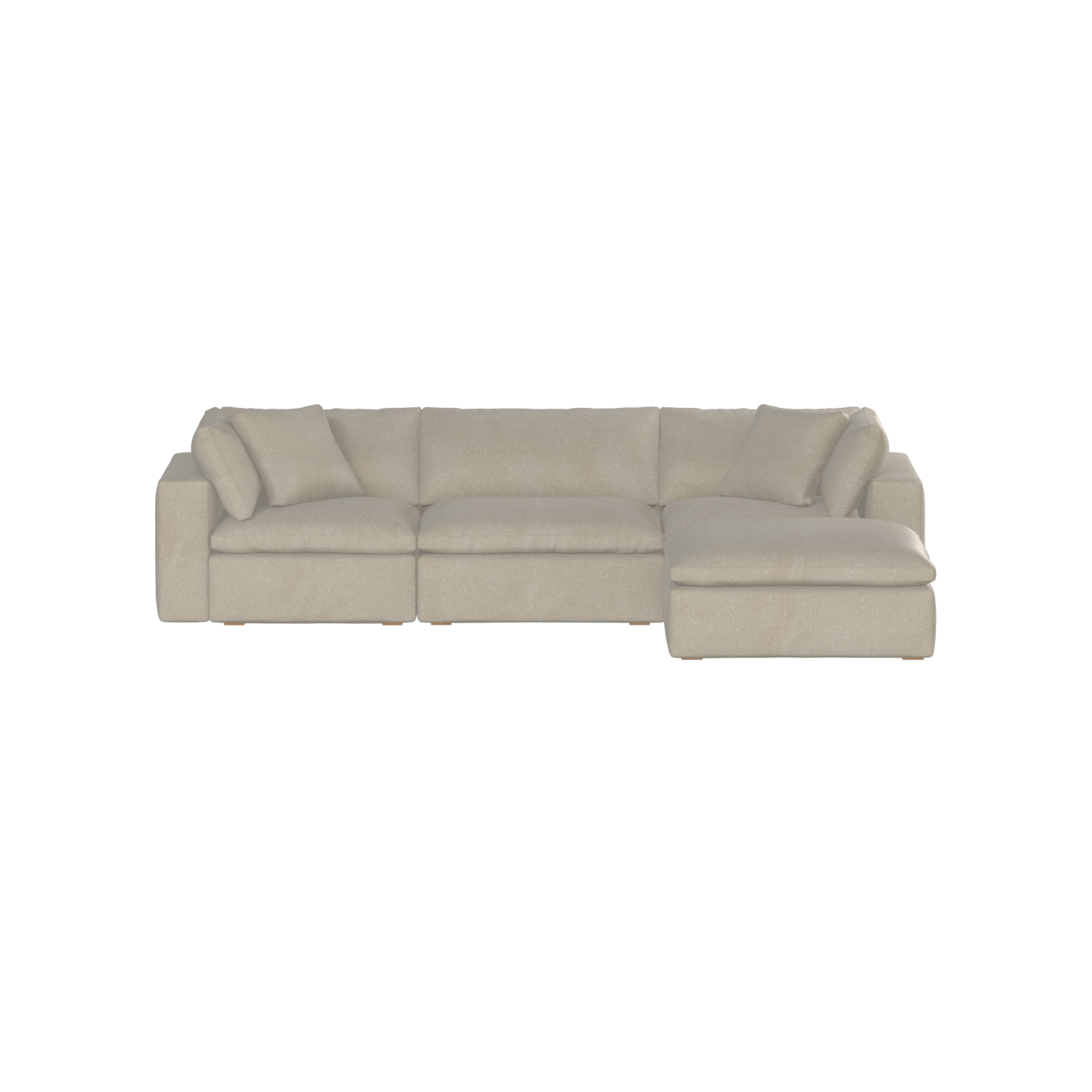 Canapé d'angle modulaire trois places Ari avec personnalisation complète du tissu