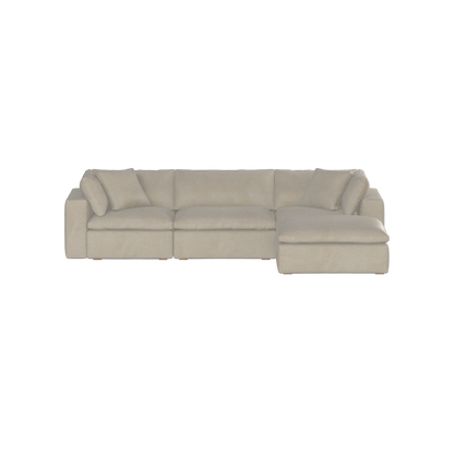 Canapé d'angle modulaire trois places Ari avec personnalisation complète du tissu