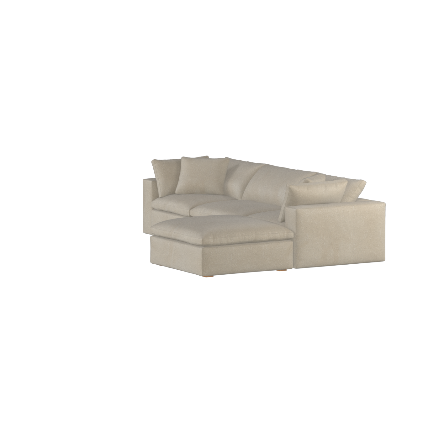 Canapé d'angle modulaire trois places Ari avec personnalisation complète du tissu