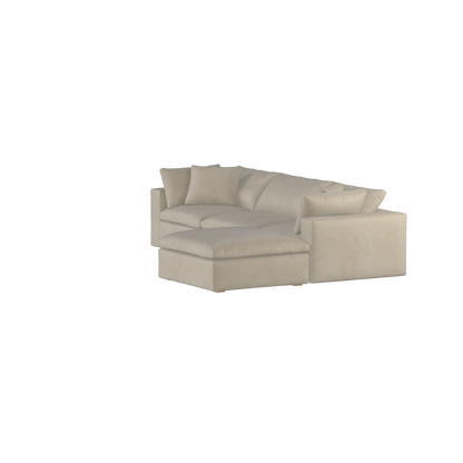 Canapé d'angle modulaire trois places Ari avec personnalisation complète du tissu