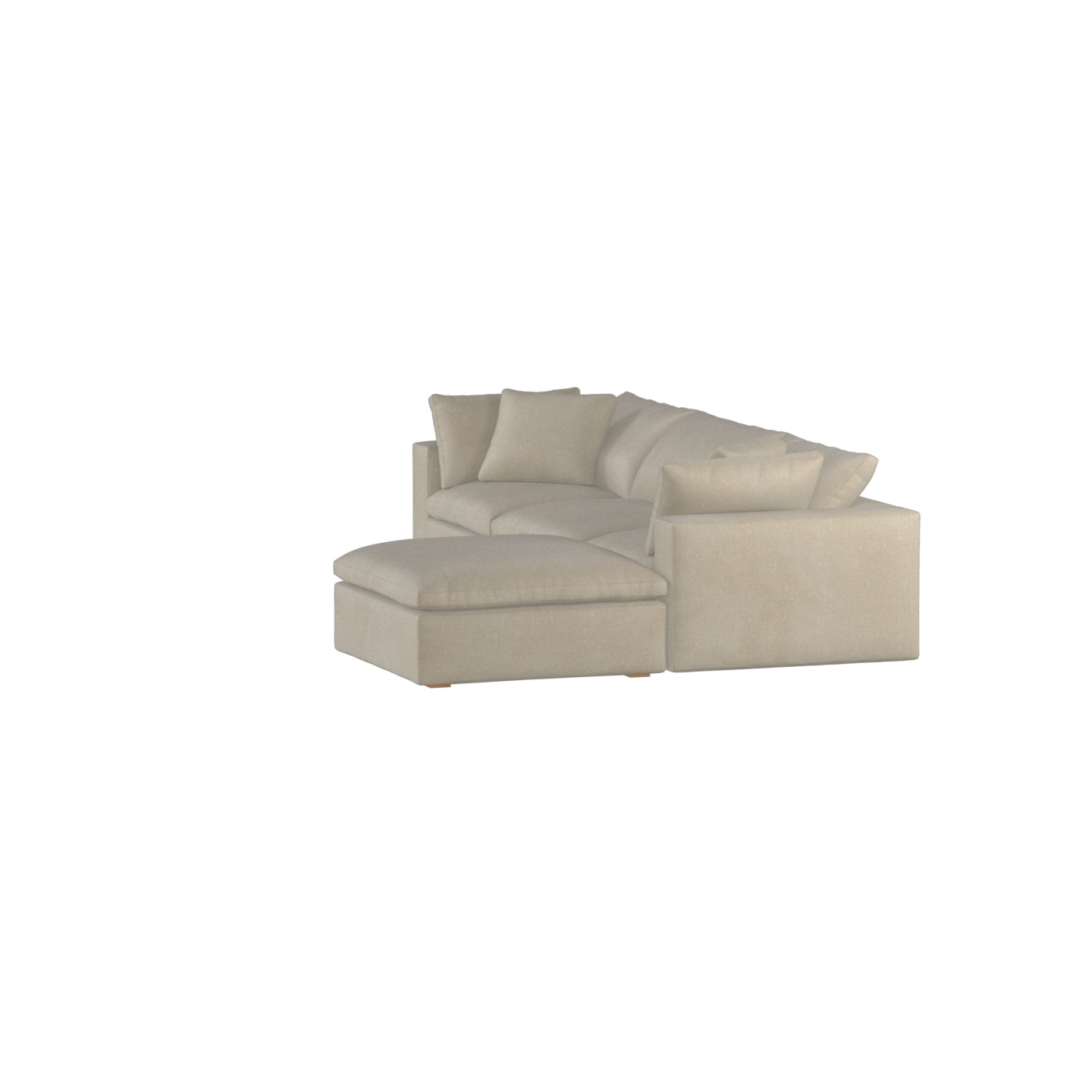 Canapé d'angle modulaire trois places Ari avec personnalisation complète du tissu