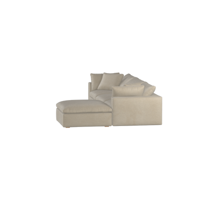 Canapé d'angle modulaire trois places Ari avec personnalisation complète du tissu