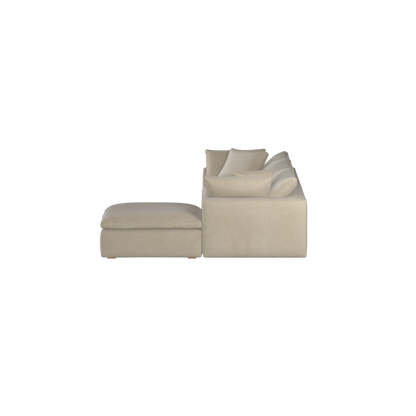 Canapé d'angle modulaire trois places Ari avec personnalisation complète du tissu