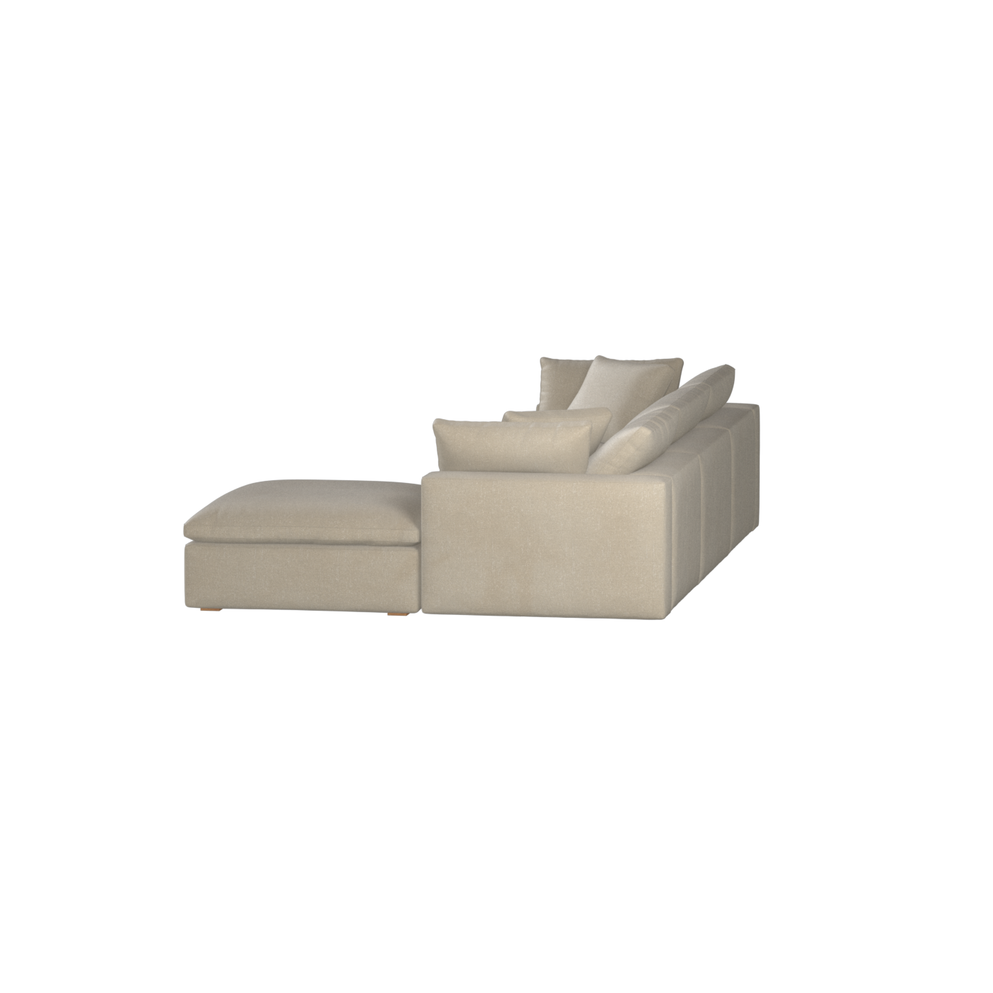 Canapé d'angle modulaire trois places Ari avec personnalisation complète du tissu