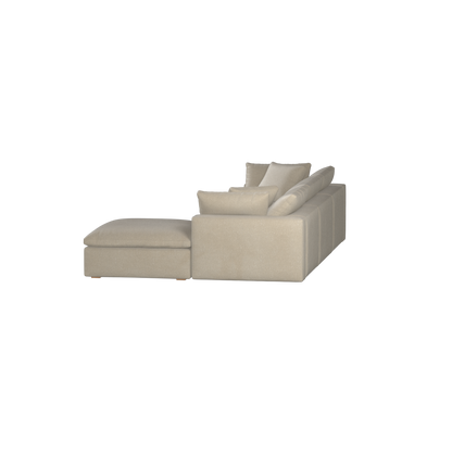 Canapé d'angle modulaire trois places Ari avec personnalisation complète du tissu