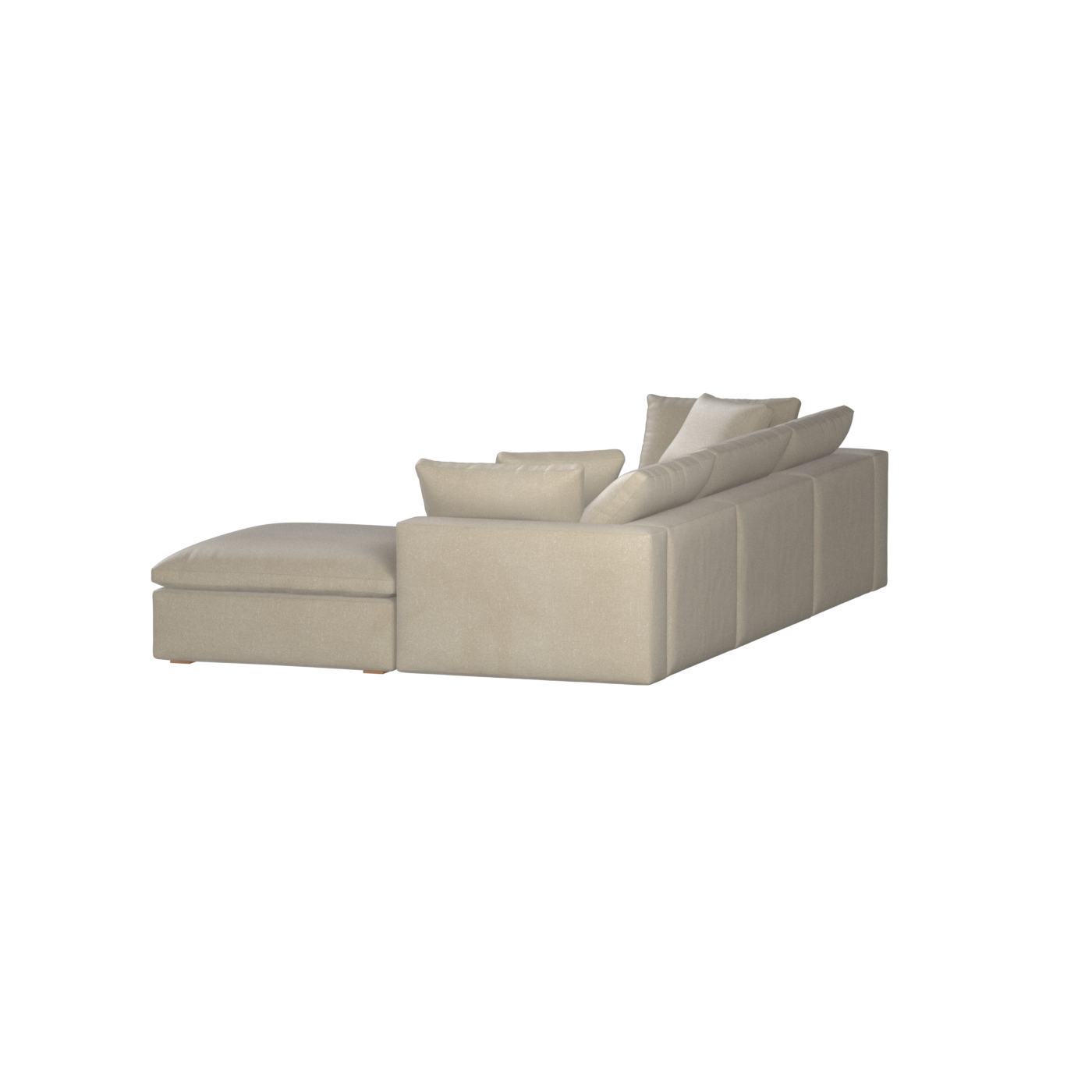 Canapé d'angle modulaire trois places Ari avec personnalisation complète du tissu