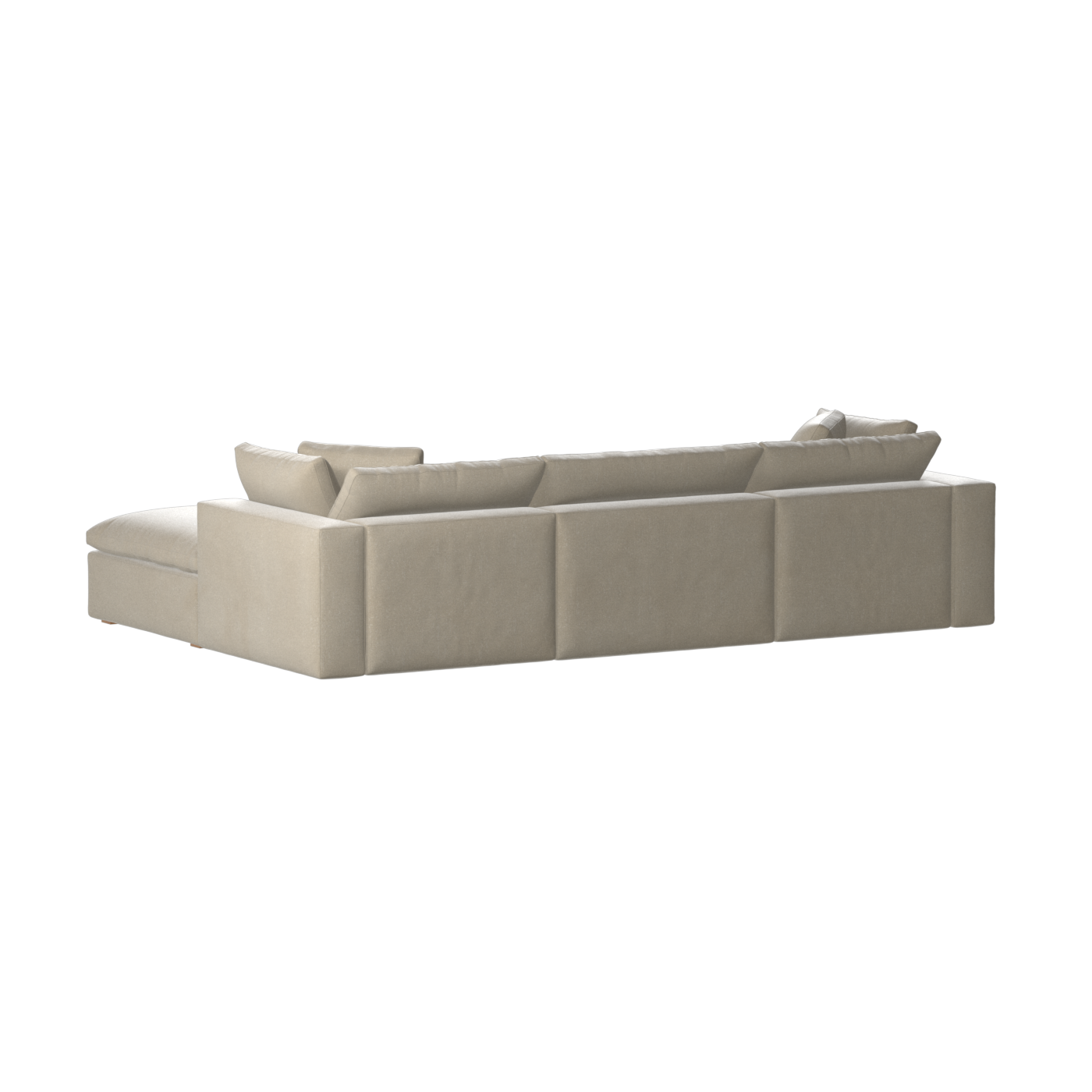 Canapé d'angle modulaire trois places Ari avec personnalisation complète du tissu