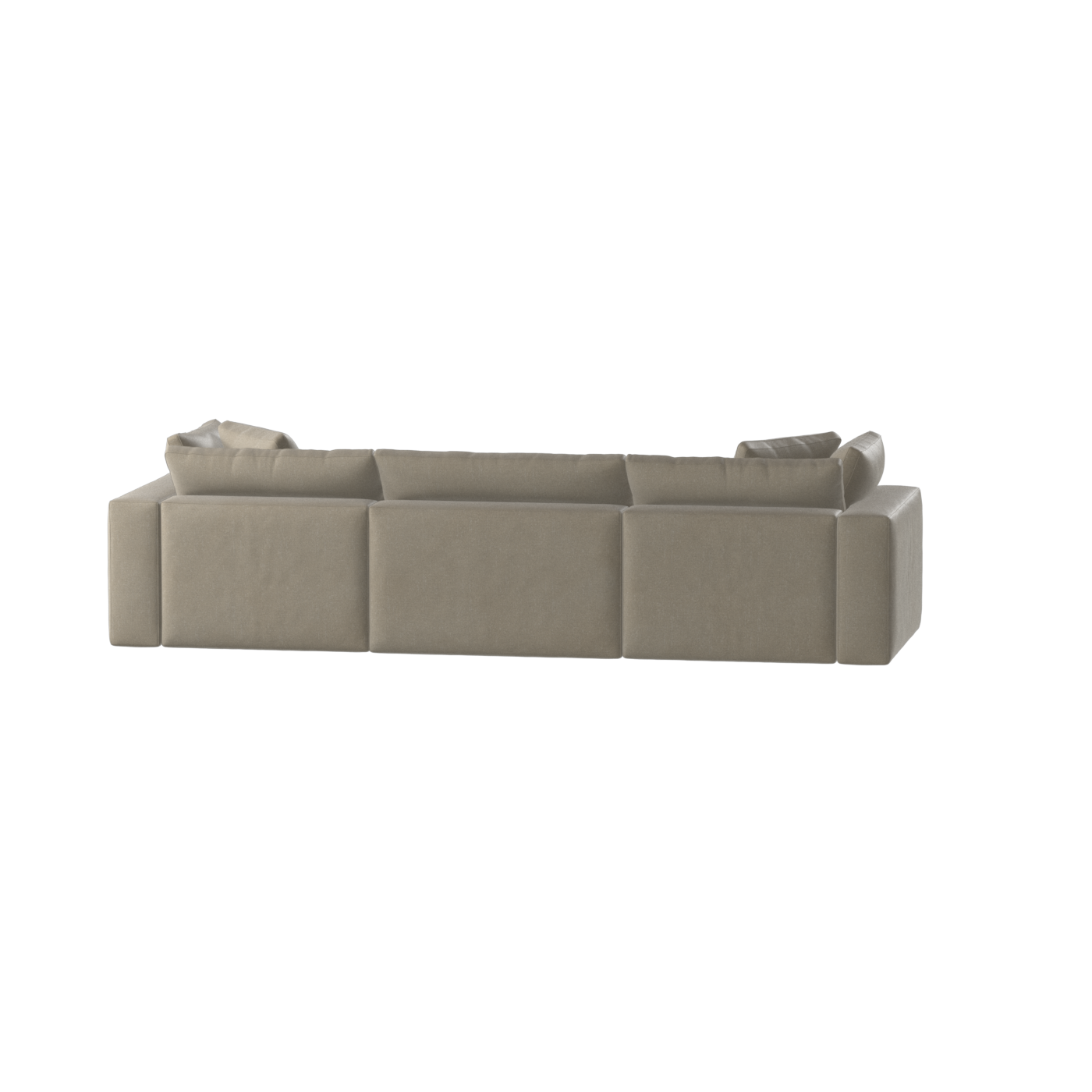 Canapé d'angle modulaire trois places Ari avec personnalisation complète du tissu