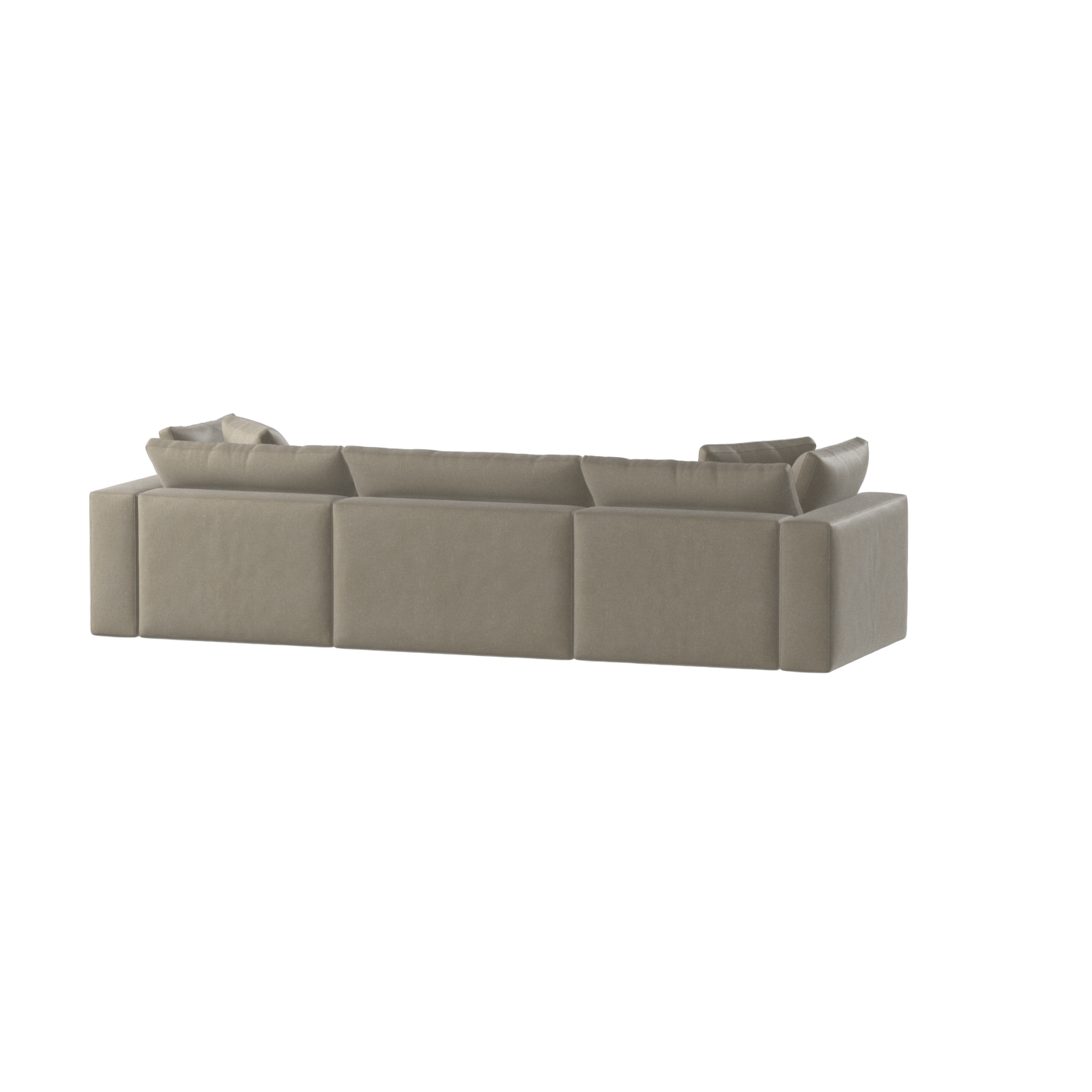 Canapé d'angle modulaire trois places Ari avec personnalisation complète du tissu