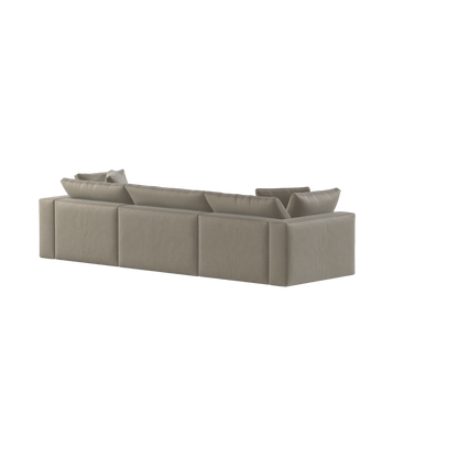 Canapé d'angle modulaire trois places Ari avec personnalisation complète du tissu