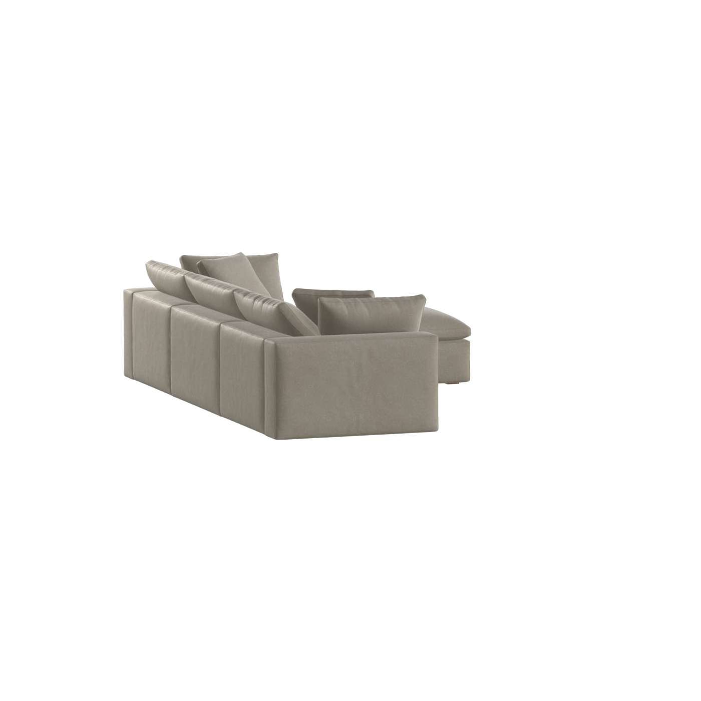 Canapé d'angle modulaire trois places Ari avec personnalisation complète du tissu