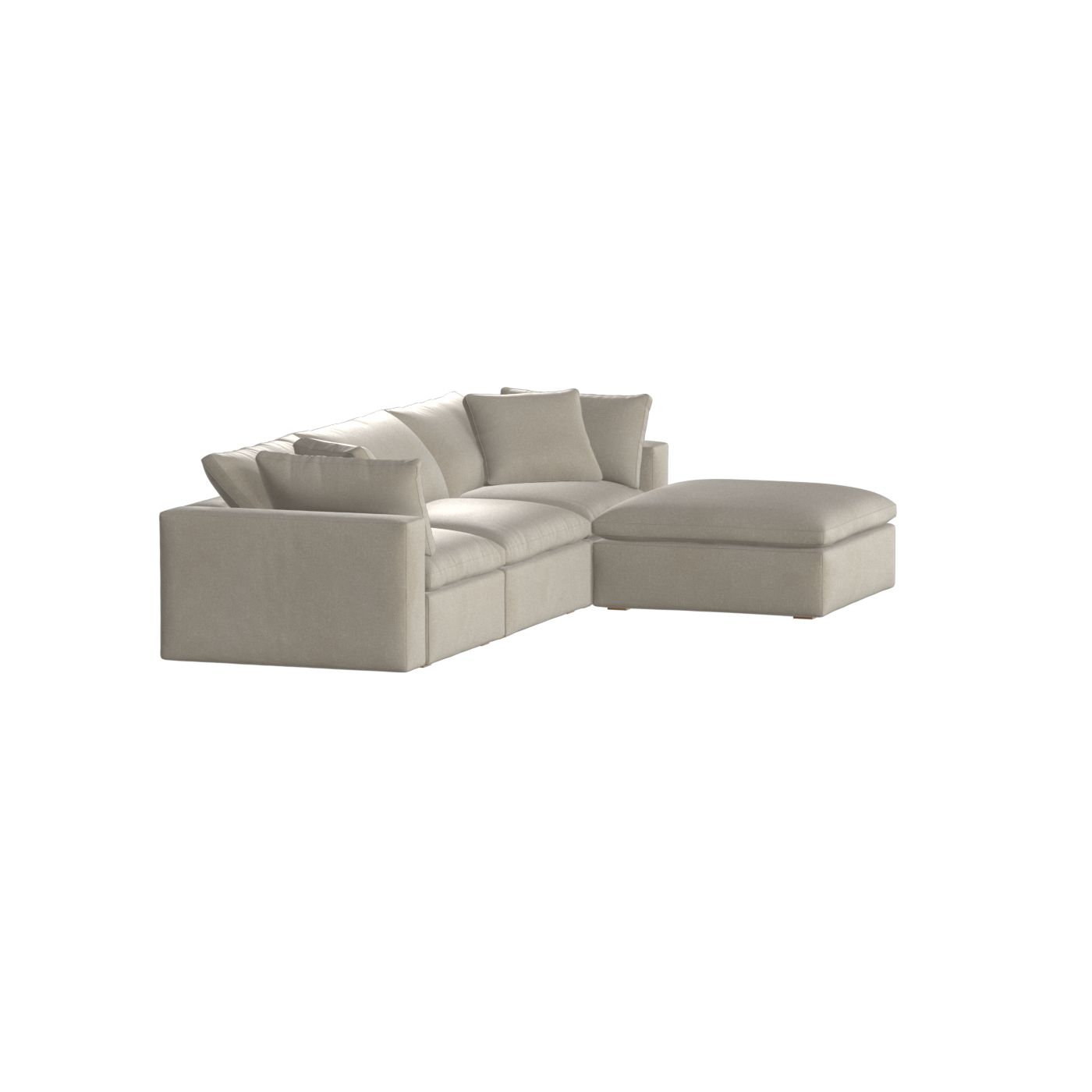 Canapé d'angle modulaire trois places Ari avec personnalisation complète du tissu