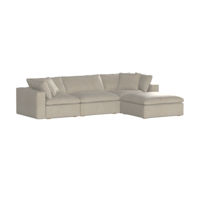 Canapé d'angle modulaire trois places Ari avec personnalisation complète du tissu