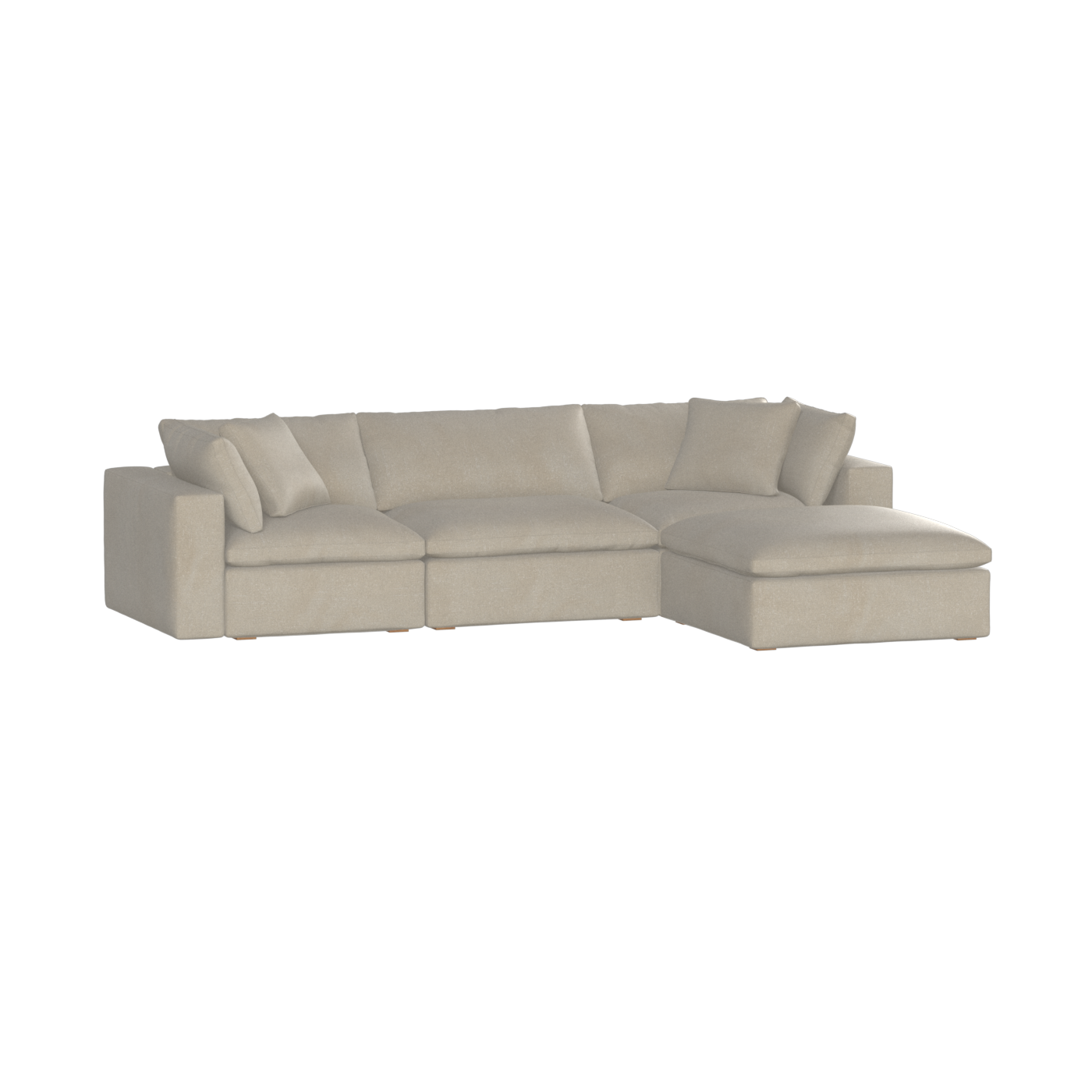 Canapé d'angle modulaire trois places Ari avec personnalisation complète du tissu