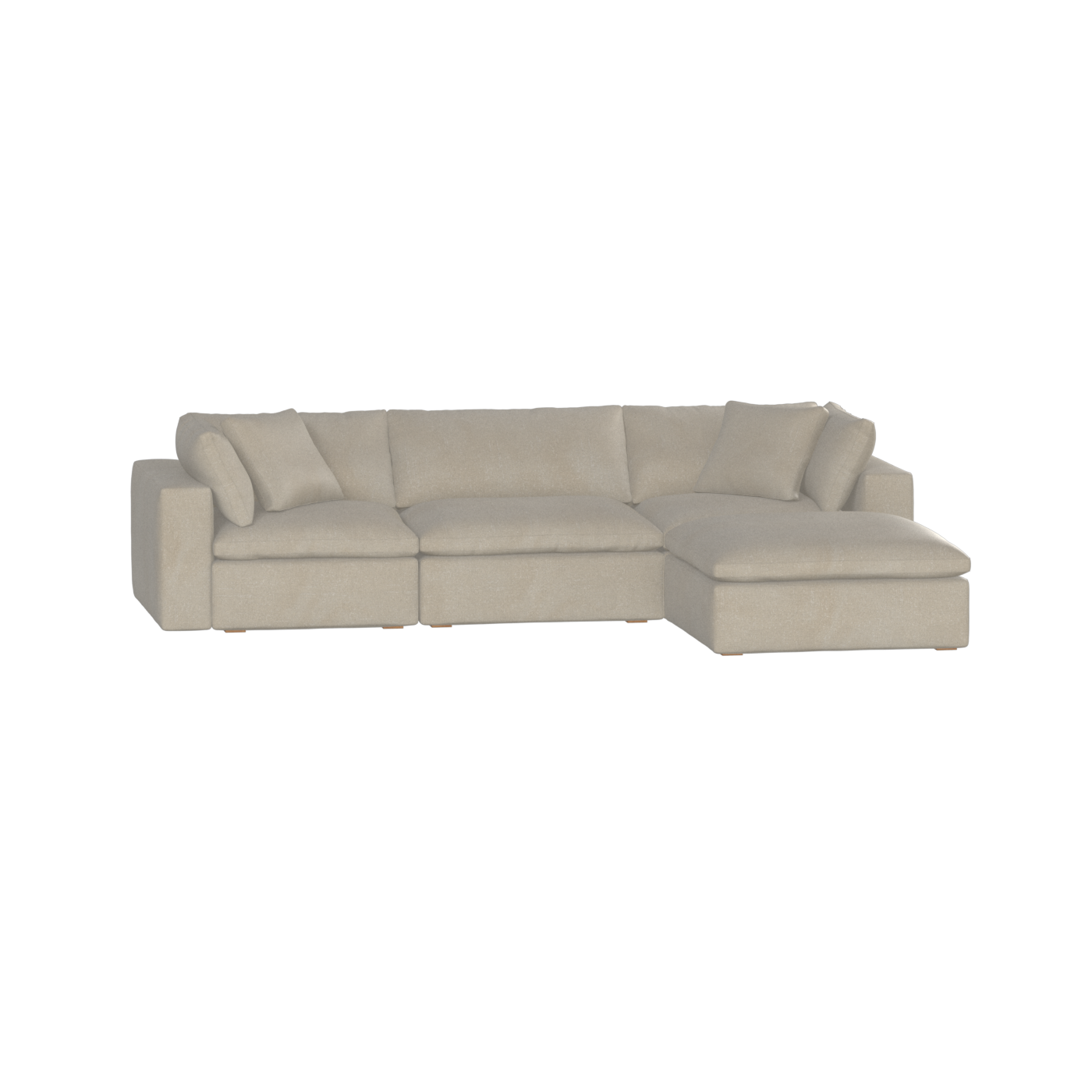 Canapé d'angle modulaire trois places Ari avec personnalisation complète du tissu