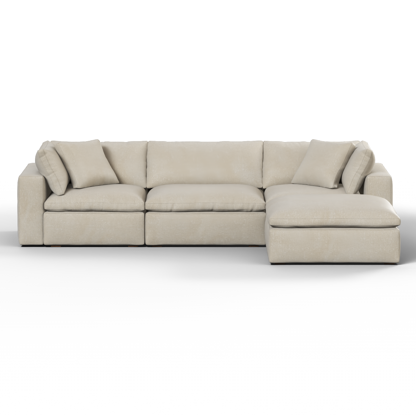 Canapé d'angle modulaire trois places Ari avec personnalisation complète du tissu