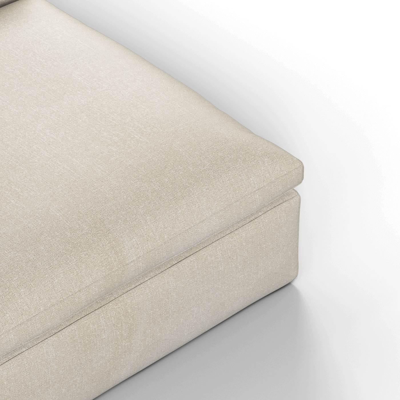 Canapé d'angle modulaire trois places Ari avec personnalisation complète du tissu