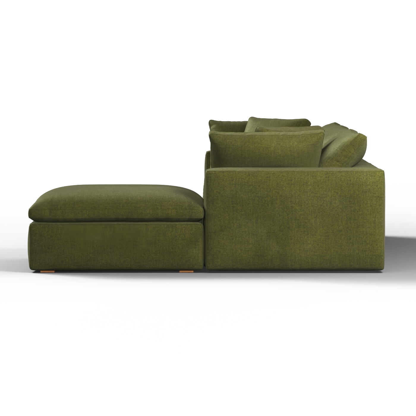 Canapé d'angle modulaire trois places Ari avec personnalisation complète du tissu