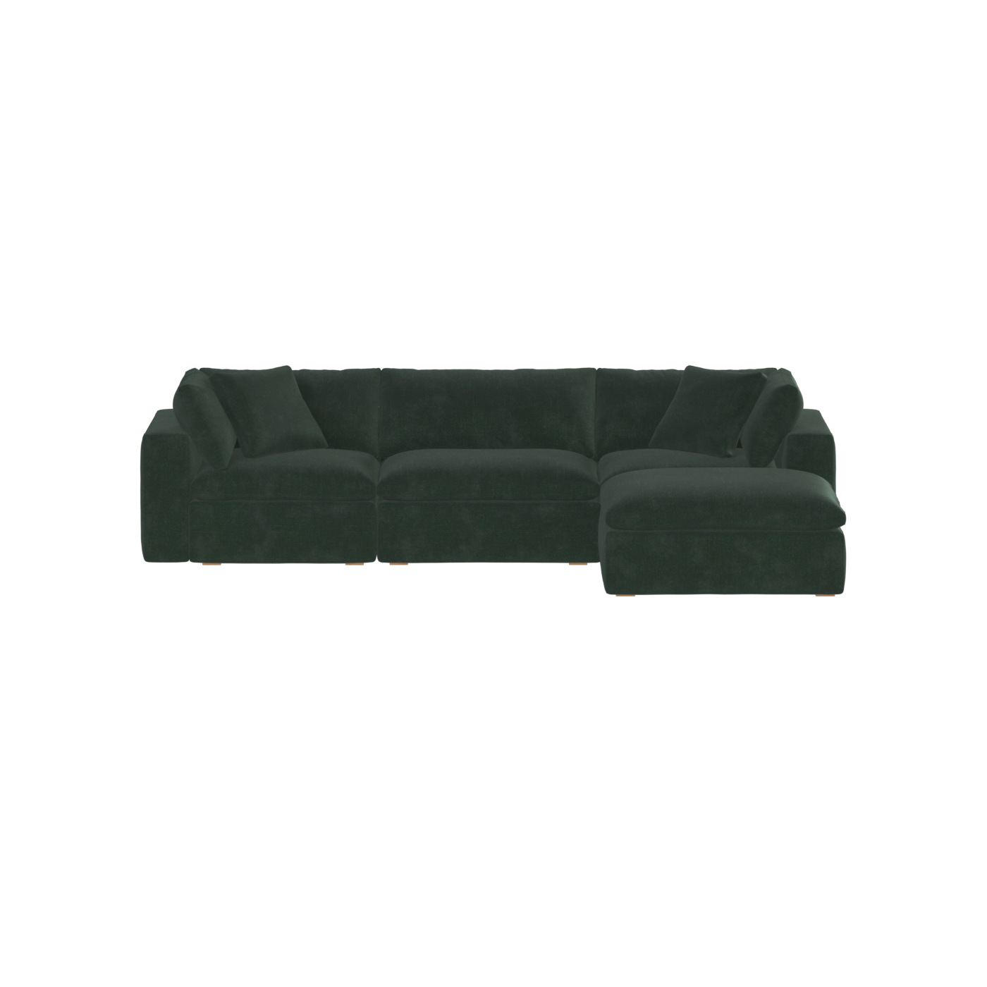 Canapé d'angle modulaire trois places Ari avec personnalisation complète du tissu