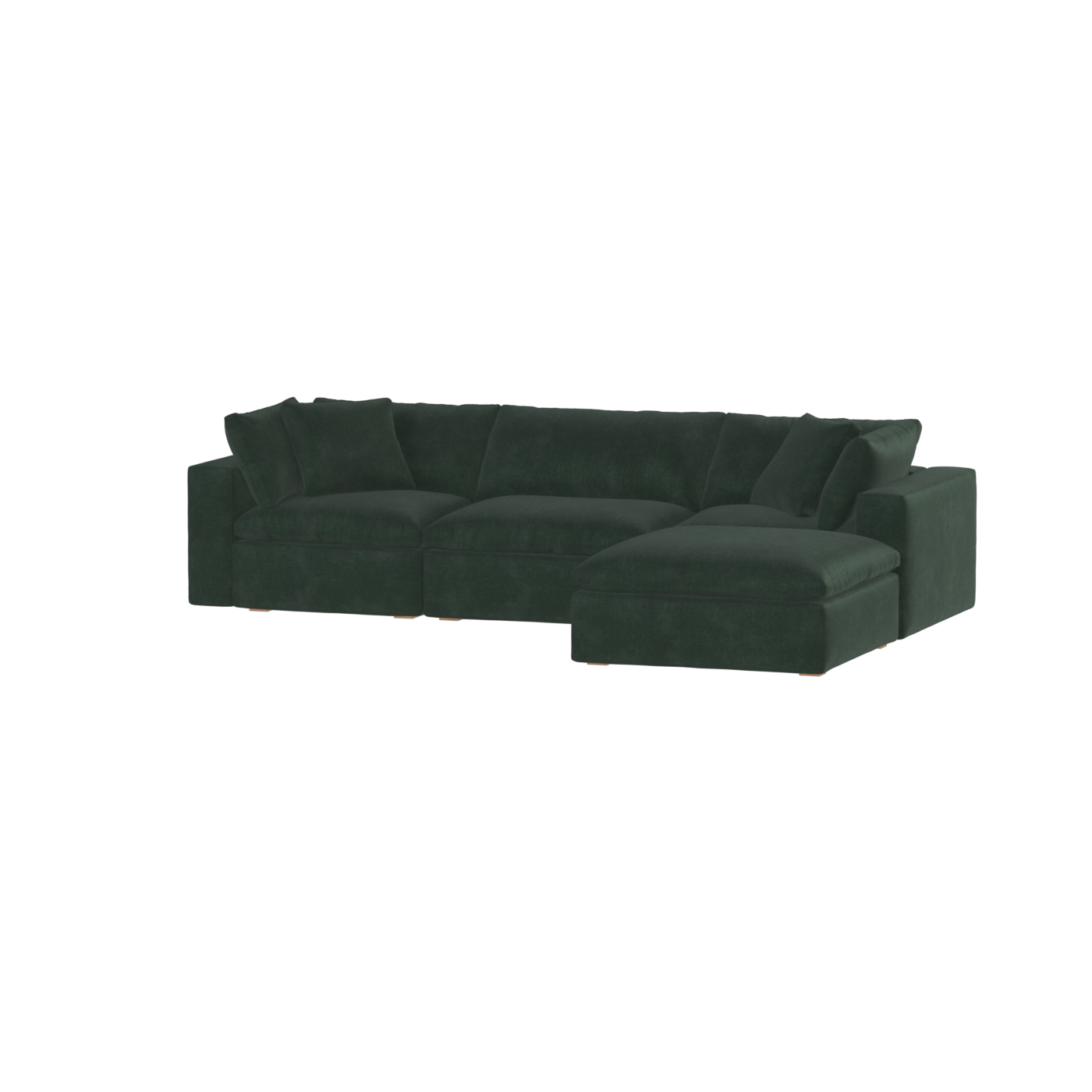 Canapé d'angle modulaire trois places Ari avec personnalisation complète du tissu