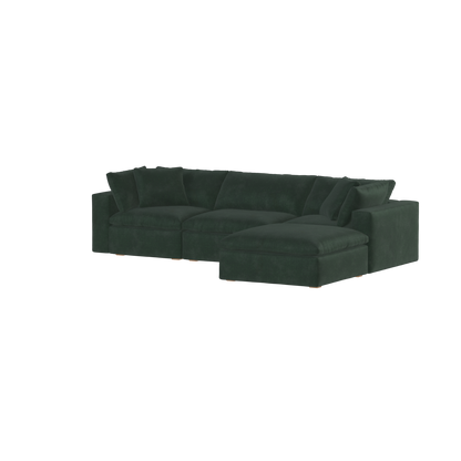 Canapé d'angle modulaire trois places Ari avec personnalisation complète du tissu