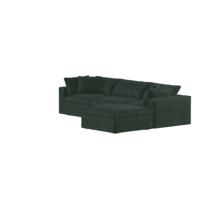 Canapé d'angle modulaire trois places Ari avec personnalisation complète du tissu