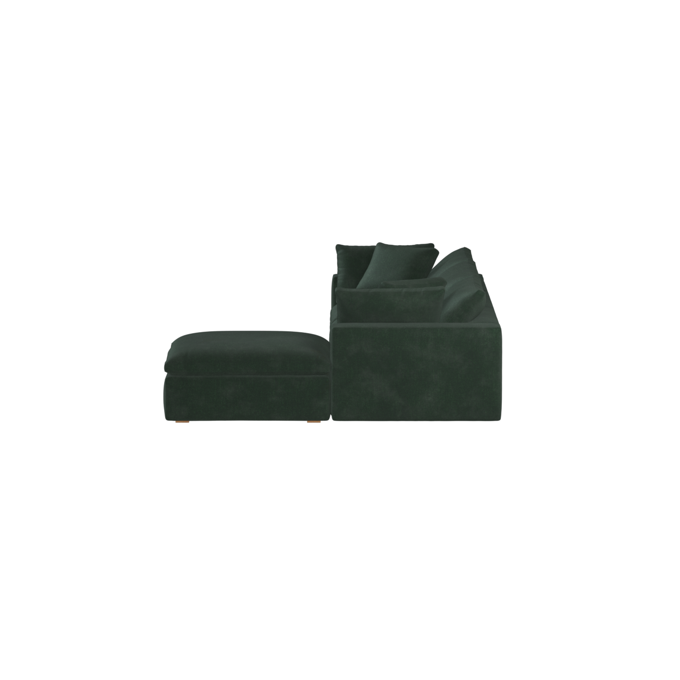Canapé d'angle modulaire trois places Ari avec personnalisation complète du tissu