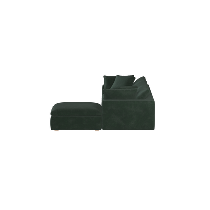 Canapé d'angle modulaire trois places Ari avec personnalisation complète du tissu