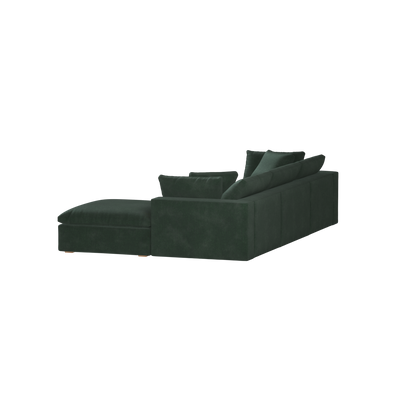 Canapé d'angle modulaire trois places Ari avec personnalisation complète du tissu