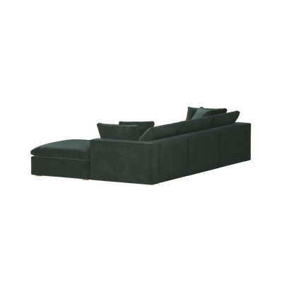 Canapé d'angle modulaire trois places Ari avec personnalisation complète du tissu