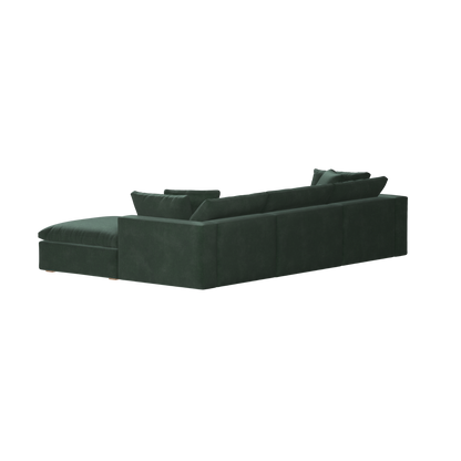 Canapé d'angle modulaire trois places Ari avec personnalisation complète du tissu