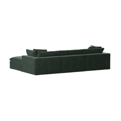 Canapé d'angle modulaire trois places Ari avec personnalisation complète du tissu