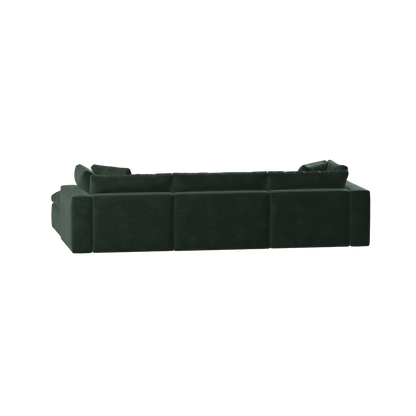 Canapé d'angle modulaire trois places Ari avec personnalisation complète du tissu