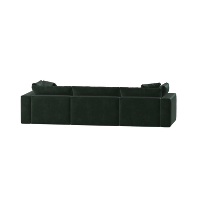 Canapé d'angle modulaire trois places Ari avec personnalisation complète du tissu