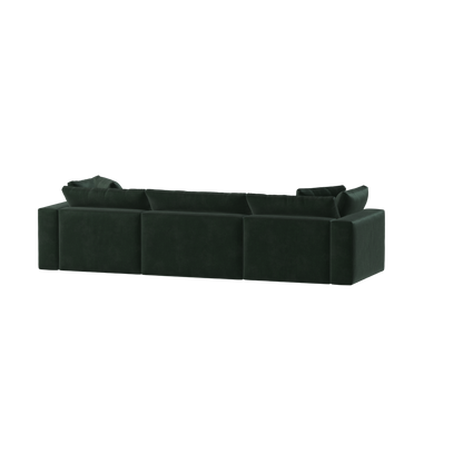Canapé d'angle modulaire trois places Ari avec personnalisation complète du tissu