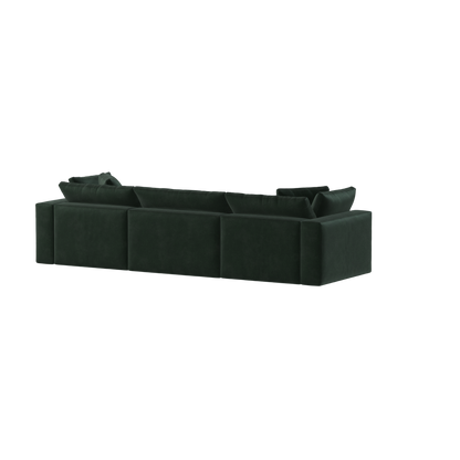 Canapé d'angle modulaire trois places Ari avec personnalisation complète du tissu