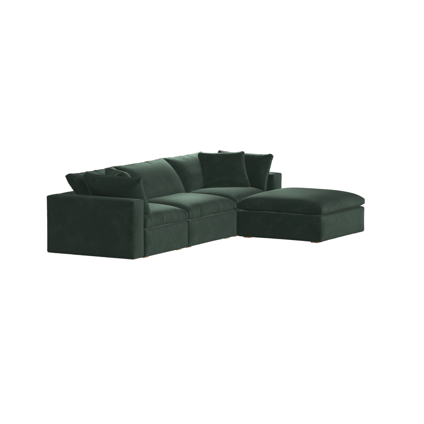 Canapé d'angle modulaire trois places Ari avec personnalisation complète du tissu