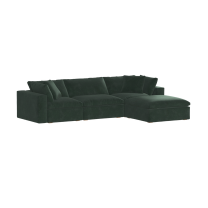 Canapé d'angle modulaire trois places Ari avec personnalisation complète du tissu