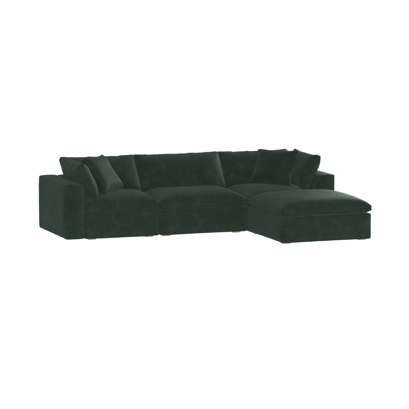 Canapé d'angle modulaire trois places Ari avec personnalisation complète du tissu