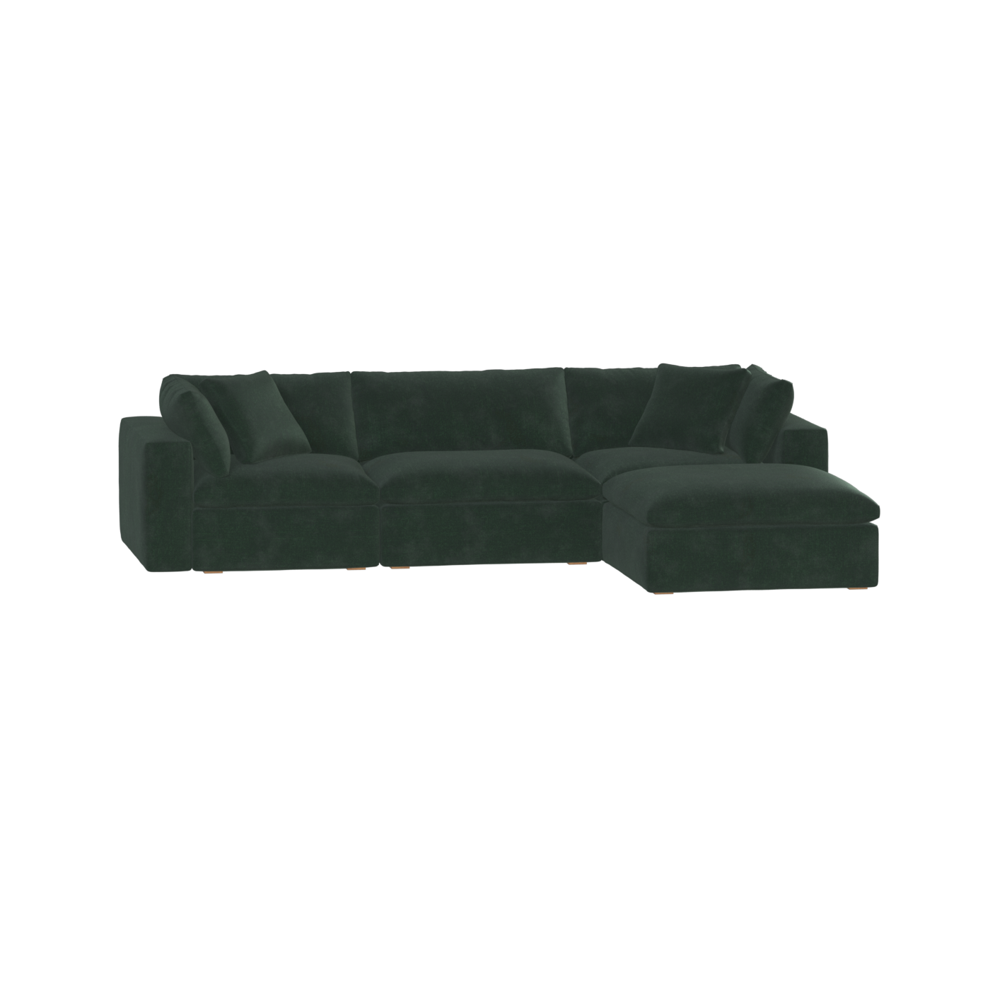 Canapé d'angle modulaire trois places Ari avec personnalisation complète du tissu