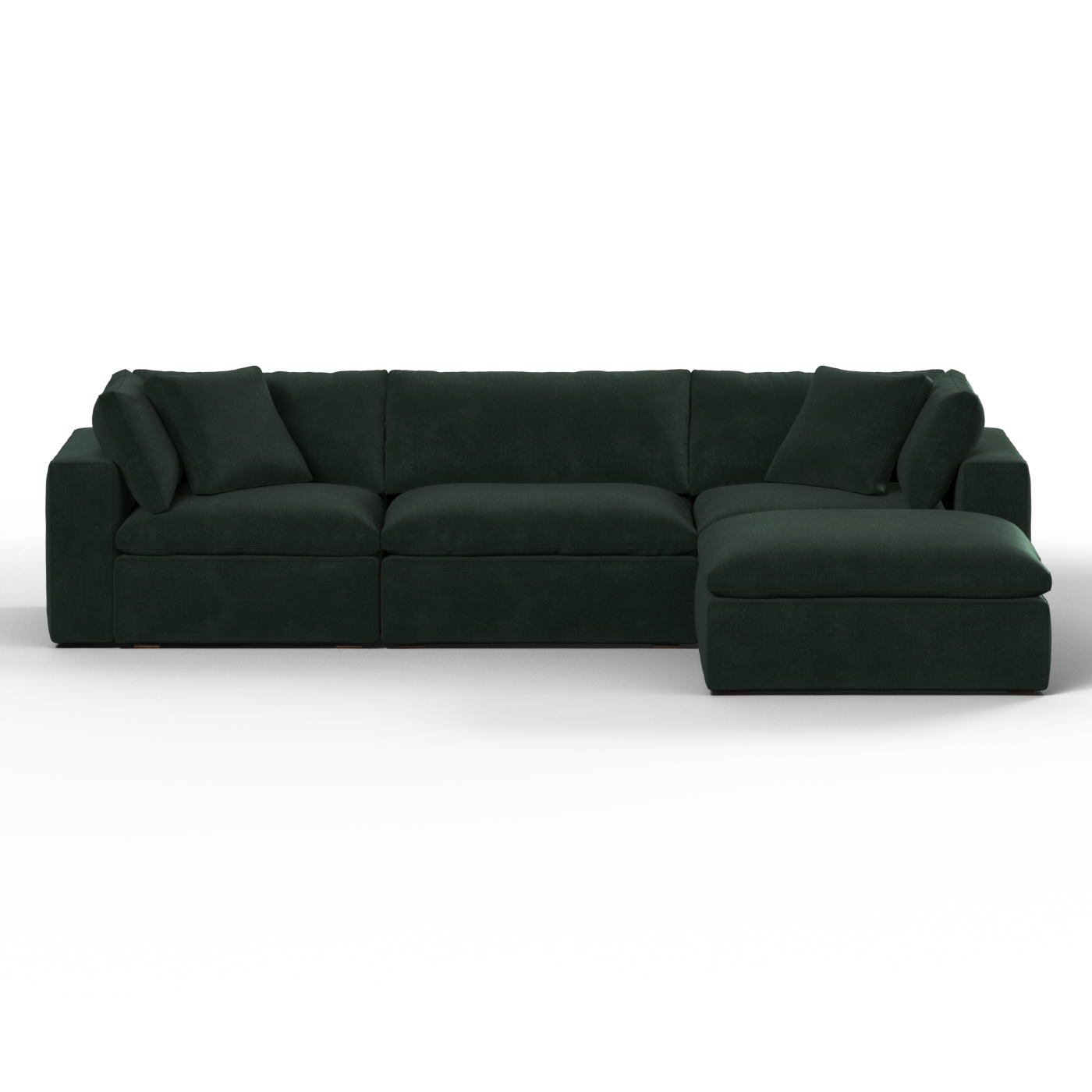 Canapé d'angle modulaire trois places Ari avec personnalisation complète du tissu
