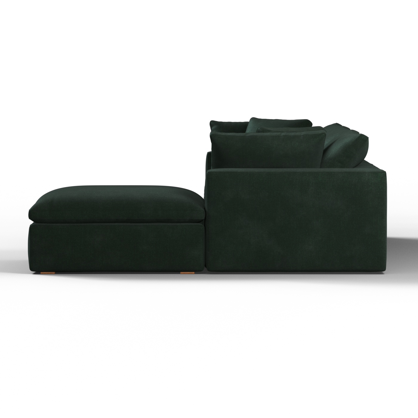Canapé d'angle modulaire trois places Ari avec personnalisation complète du tissu