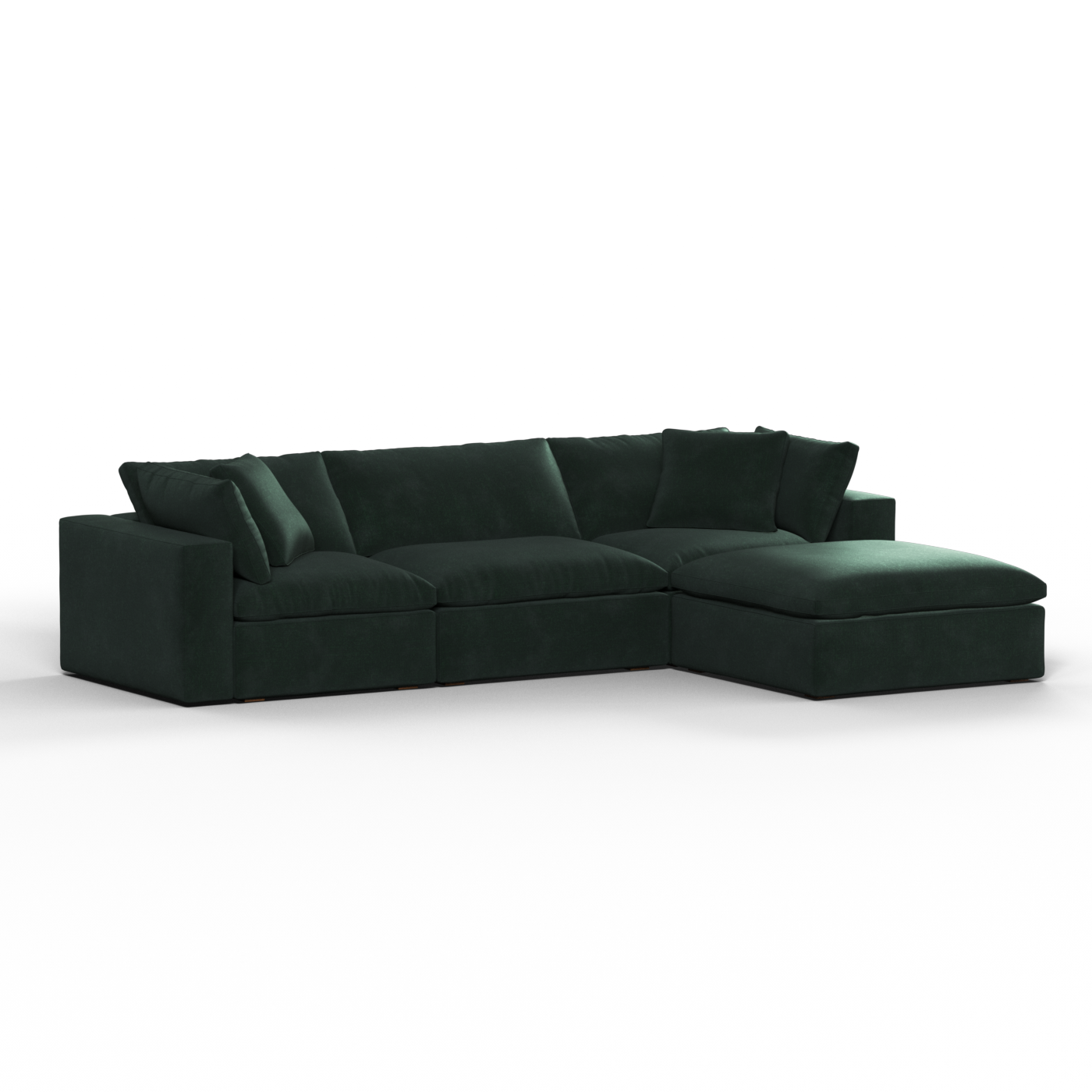 Canapé d'angle modulaire trois places Ari avec personnalisation complète du tissu
