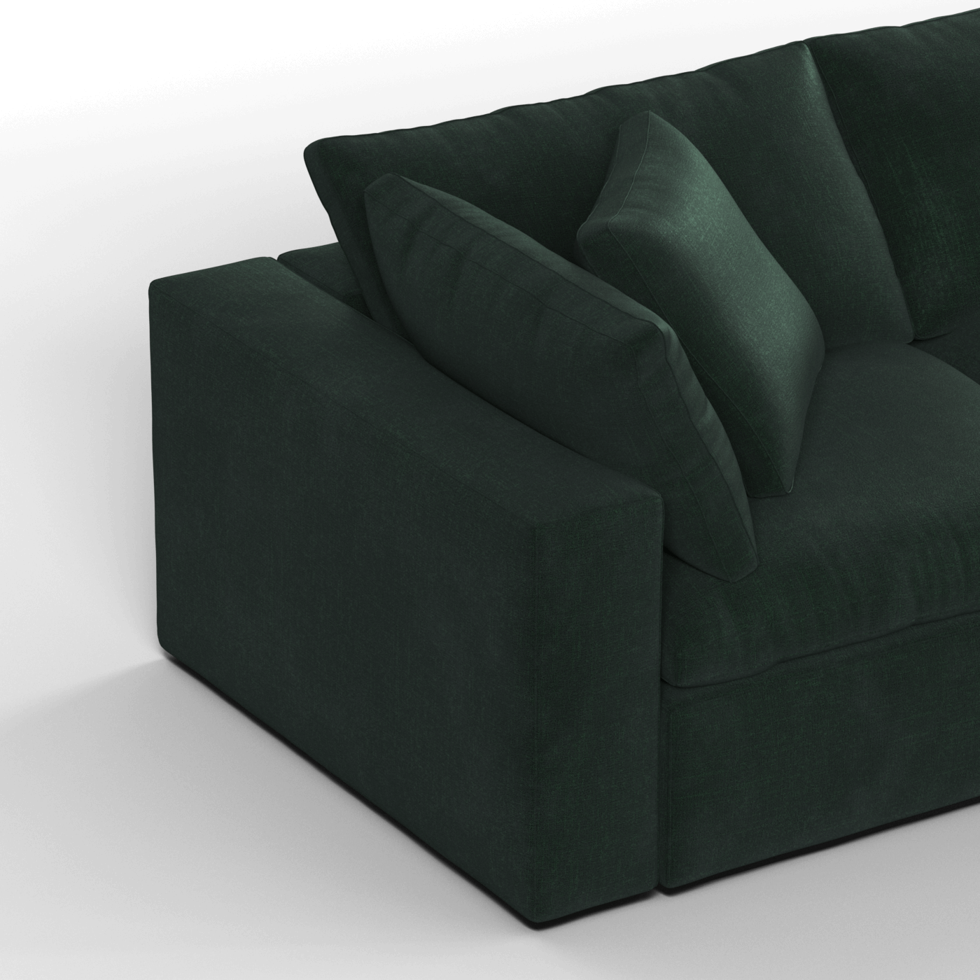 Canapé d'angle modulaire trois places Ari avec personnalisation complète du tissu